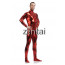 Man's Full Body Red Color Shiny Metallic Zentai(Front Zipper)