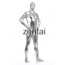 Man's Full Body Silver Color Shiny Metallic Zentai