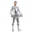 Man's Full Body Silver Color Shiny Metallic Zentai(Front Zipper)