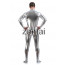 Man's Full Body Silver Color Shiny Metallic Zentai(Front Zipper)