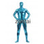 Man's Full Body Sky Blue Color Shiny Metallic Zentai