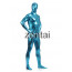 Man's Full Body Sky Blue Color Shiny Metallic Zentai