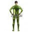 Man's Full Body Yellow Green Color Shiny Metallic Zentai(Front Zipper)