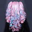 Pink and Blue Mixed Color Ponytail 70cm Sweet  Lolita Curly Cosplay Wig