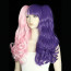 Pink and Purple Mixed Color 60cm Sweet with Fringe Lolita Curly Cosplay Wig