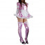 Pink Shiny Metallic Cotton Spandex Sexy French Maid Dress