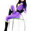 Purple and Black Women Lycra Catsuit