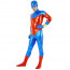 Red and Blue Mixed Color Shiny Metallic Catsuit