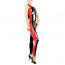 Sleeveless Red and Black Mixed Color Women PVC Catsuit