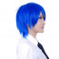 Synthetic Fiber Blue Medium Cosplay Wig