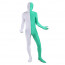 White and Green Lycra Full Body Zentai Suit