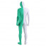 White and Green Lycra Full Body Zentai Suit