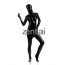 Woman's Full Body Black Color Shiny Metallic Zentai