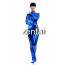 Check Woman's Full Body Blue Color Shiny Metallic Zentai images, sizes, materials, Zentai show and buy the good quality full body Shiny Metallic Zentai from www.4cosplay.net 