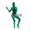 Woman's Full Body Dark Green Color Shiny Metallic Zentai