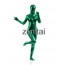 Woman's Full Body Dark Green Color Shiny Metallic Zentai