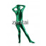 Woman's Full Body Dark Green Color Shiny Metallic Zentai