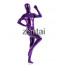 Woman's Full Body Dark Purple Color Shiny Metallic Zentai