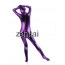 Woman's Full Body Dark Purple Color Shiny Metallic Zentai