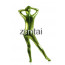 Woman's Full Body Fluorescent Green Color Shiny Metallic Zentai