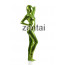 Woman's Full Body Fluorescent Green Color Shiny Metallic Zentai
