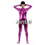 Woman's Full Body Fuchsia Color Shiny Metallic Zentai(Front Zipper)