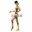 Woman's Full Body Golden Color Shiny Metallic Zentai(Front Zipper) 