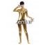 Woman's Full Body Golden Color Shiny Metallic Zentai(Front Zipper) 