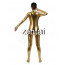 Woman's Full Body Golden Color Shiny Metallic Zentai(Front Zipper) 