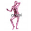 Woman's Full Body Light Purple Color Shiny Metallic Zentai