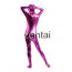 Woman's Full Body Purple Color Shiny Metallic Zentai