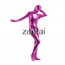 Woman's Full Body Purple Color Shiny Metallic Zentai