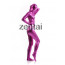 Woman's Full Body Purple Color Shiny Metallic Zentai
