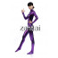 Woman's Full Body Purple Color Shiny Metallic Zentai(Front Zipper)