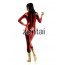 Woman's Full Body Red And Yellow Color Shiny Metallic Zentai