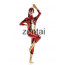 Woman's Full Body Red And Yellow Color Shiny Metallic Zentai