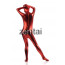 Woman's Full Body Red Color Shiny Metallic Zentai