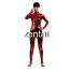 Woman's Full Body Red Color Shiny Metallic Zentai(Front Zipper)