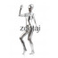 Woman's Full Body Silvery White Color Shiny Metallic Zentai