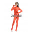 Women's Full Body Orange Red Color Spandex Lycra Zentai