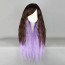 Zipper Deep Brown and Purple Mixed Color 70cm Punk Lolita Wig