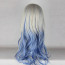 Zipper Gray and Blue Mixed Color 60cm Country Lolita Cosplay Wig