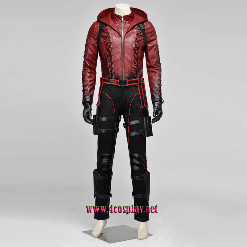 Red Arrow Roy Harper Cosplay Costume Arsenal Red Coat Outfit Uniform