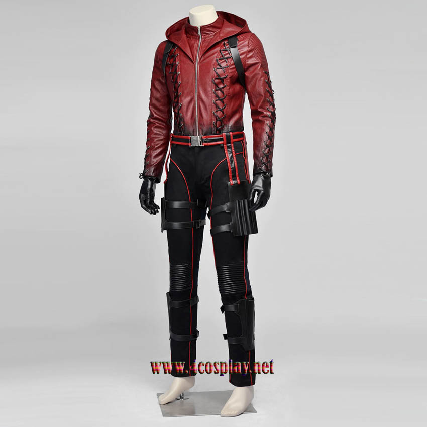 Red Arrow Roy Harper Cosplay Costume Arsenal Red Coat Outfit Uniform