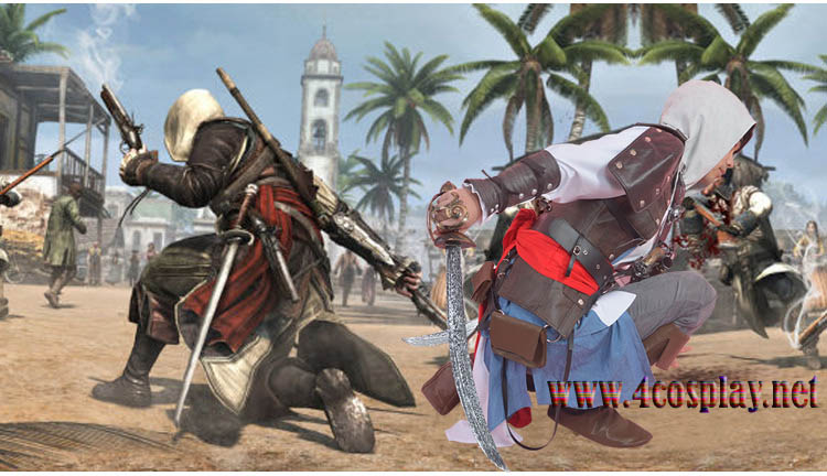 Assassin's Creed IV 4 Black Flag Edward Kenway Cosplay Custome 