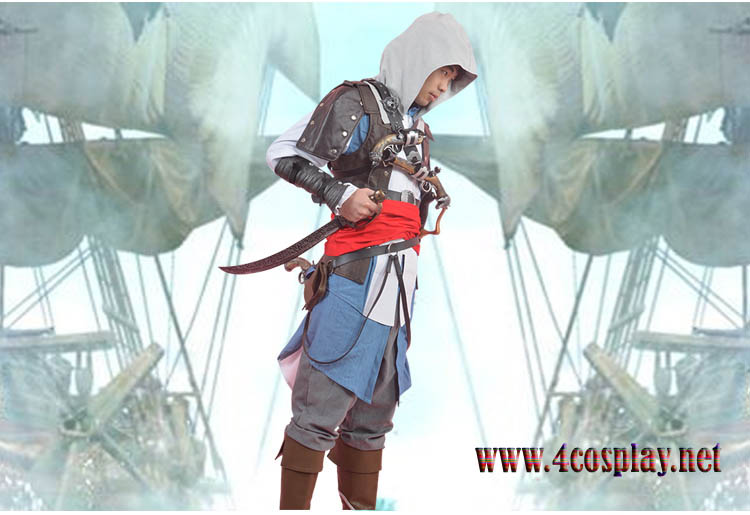 Assassin's Creed IV 4 Black Flag Edward Kenway Cosplay Custome 