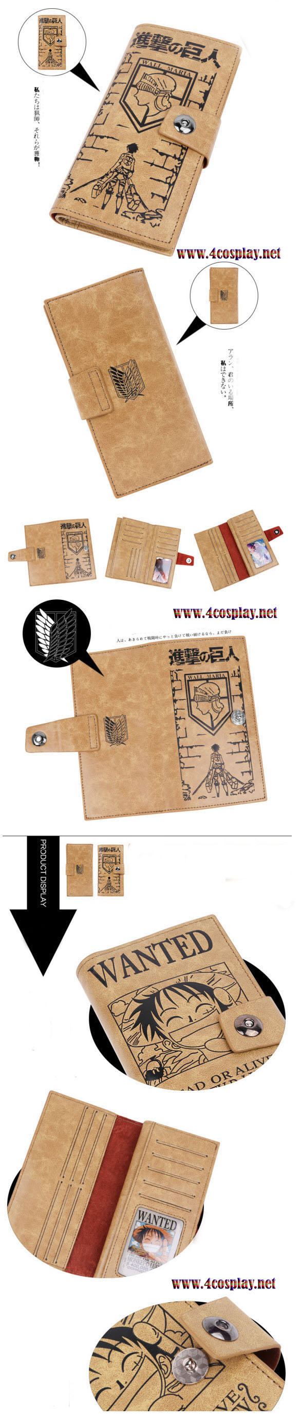 Attack on Titan Wallet Shingeki no Kyojin PU Purse