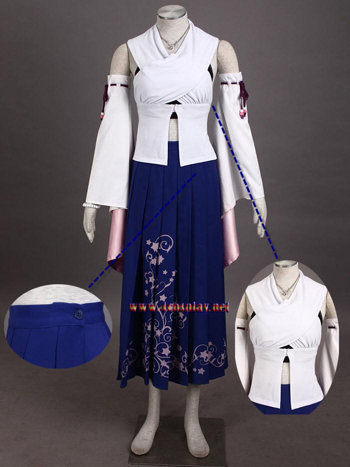 Final Fantasy Ten Yuna Cosplay Costume Outfit Halloween Cosplay Suit