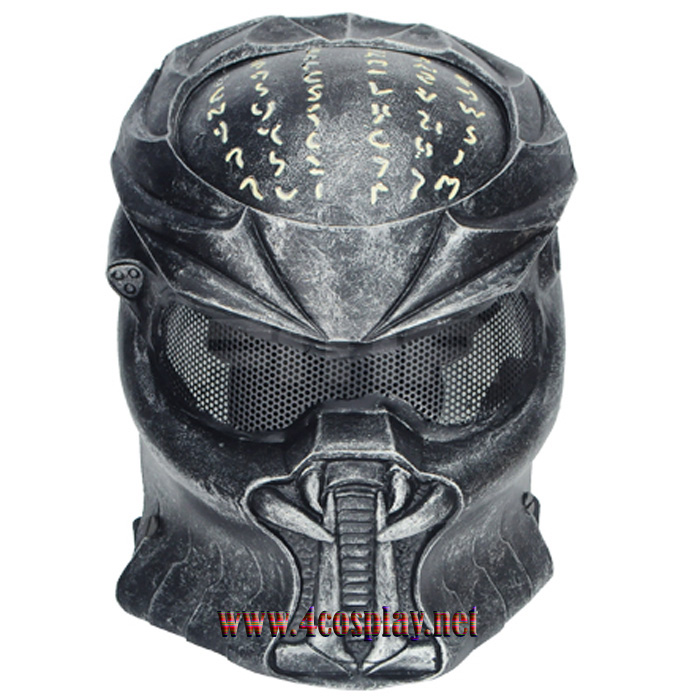 Details about   COSPLAY ALIEN VS PREDATOR WARRIOR SILVER PLASTIC FULL FACE COSTUME NEW ! 