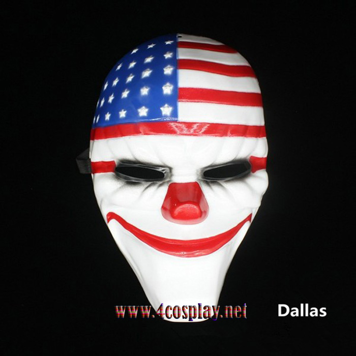 Game Payday 2 Mask The Robbers Dallas/Wolf/Chains/Hoxton Cosplay Mask Glass Fiber Reinforced Plastics Mask